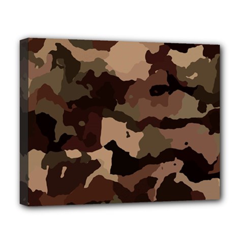 Background For Scrapbooking Or Other Camouflage Patterns Beige And Brown Deluxe Canvas 20  X 16   by Nexatart