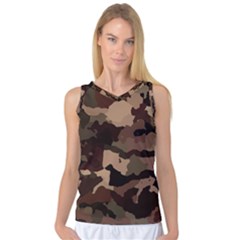 Background For Scrapbooking Or Other Camouflage Patterns Beige And Brown Women s Basketball Tank Top