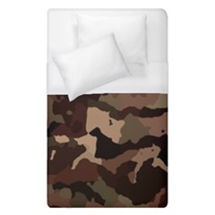 Background For Scrapbooking Or Other Camouflage Patterns Beige And Brown Duvet Cover (single Size) by Nexatart