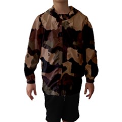 Background For Scrapbooking Or Other Camouflage Patterns Beige And Brown Hooded Wind Breaker (kids) by Nexatart