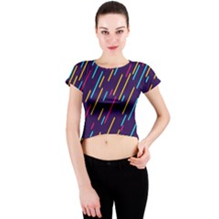 Background Lines Forms Crew Neck Crop Top by Nexatart