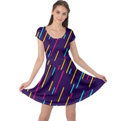 Background Lines Forms Cap Sleeve Dresses by Nexatart