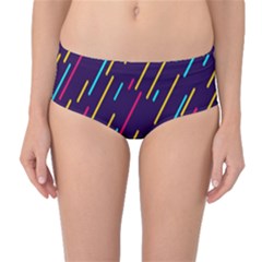 Background Lines Forms Mid-waist Bikini Bottoms