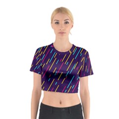 Background Lines Forms Cotton Crop Top