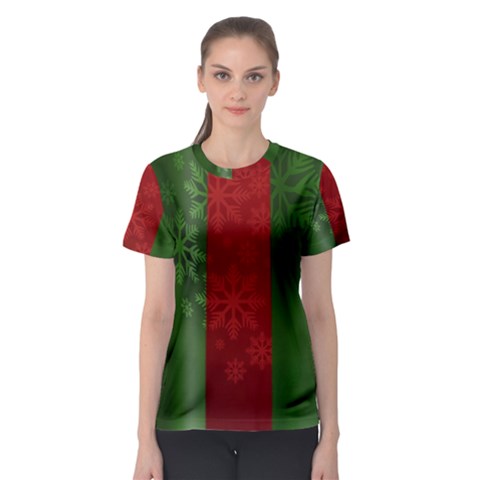 Background Christmas Women s Sport Mesh Tee by Nexatart