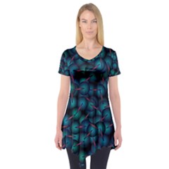 Background Abstract Textile Design Short Sleeve Tunic 