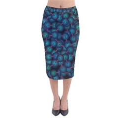 Background Abstract Textile Design Velvet Midi Pencil Skirt