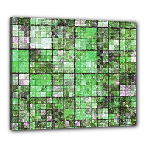 Background Of Green Squares Canvas 24  X 20 