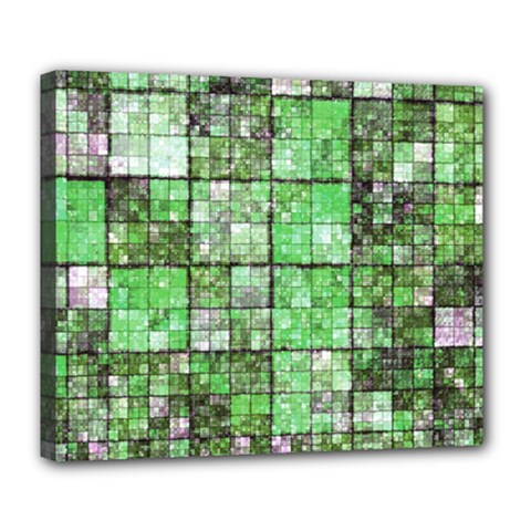 Background Of Green Squares Deluxe Canvas 24  X 20  