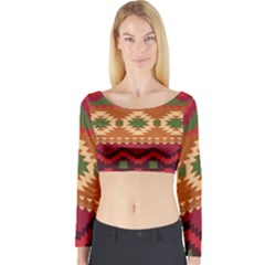 Background Plot Fashion Long Sleeve Crop Top by Nexatart