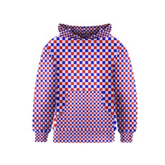 Blue Red Checkered Kids  Pullover Hoodie by Nexatart