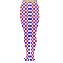 Blue Red Checkered Women s Tights by Nexatart