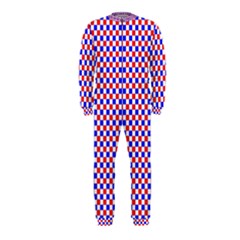 Blue Red Checkered Onepiece Jumpsuit (kids) by Nexatart