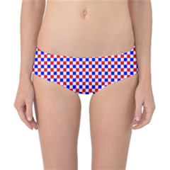 Blue Red Checkered Classic Bikini Bottoms by Nexatart