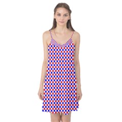 Blue Red Checkered Camis Nightgown by Nexatart