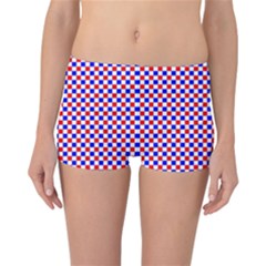 Blue Red Checkered Reversible Bikini Bottoms by Nexatart