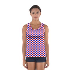 Blue Red Checkered Women s Sport Tank Top  by Nexatart