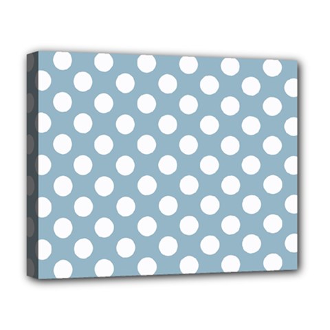 Blue Polkadot Background Deluxe Canvas 20  X 16  