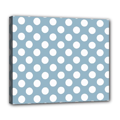 Blue Polkadot Background Deluxe Canvas 24  X 20  