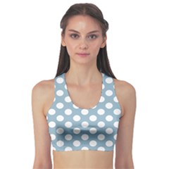 Blue Polkadot Background Sports Bra by Nexatart