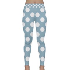 Blue Polkadot Background Classic Yoga Leggings by Nexatart