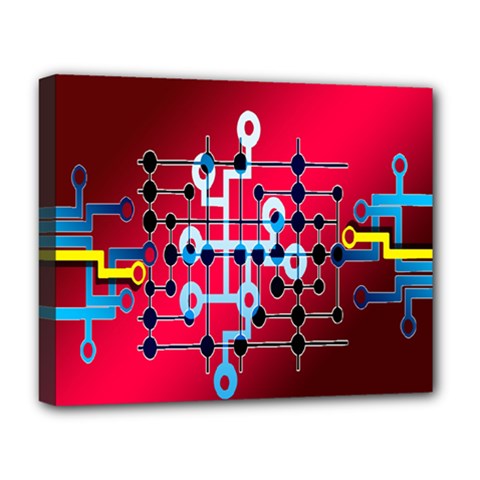 Board Circuits Trace Control Center Deluxe Canvas 20  X 16   by Nexatart