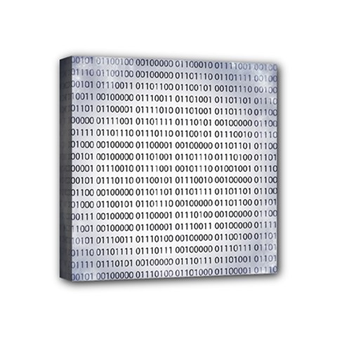 Binary Computer Technology Code Mini Canvas 4  X 4  by Nexatart