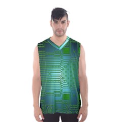 Board Conductors Circuits Men s Basketball Tank Top by Nexatart