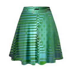 Board Conductors Circuits High Waist Skirt