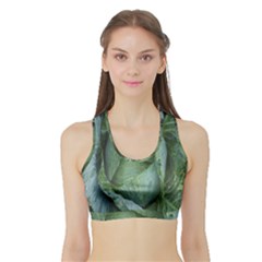 Bright Cabbage Color Dew Flora Sports Bra With Border by Nexatart