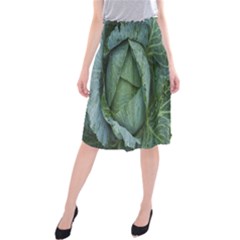 Bright Cabbage Color Dew Flora Midi Beach Skirt