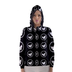 Butterfly Wallpaper Background Hooded Wind Breaker (women)