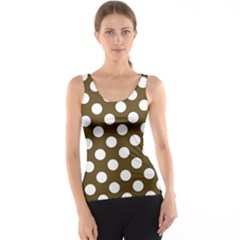 Brown Polkadot Background Tank Top