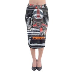 Car Engine Midi Pencil Skirt