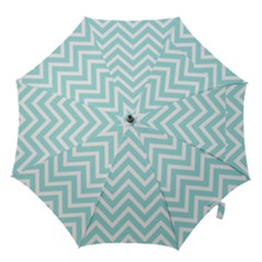 Chevrons Zigzags Pattern Blue Hook Handle Umbrellas (large)