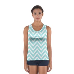 Chevrons Zigzags Pattern Blue Women s Sport Tank Top 