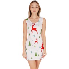 Christmas Pattern Sleeveless Bodycon Dress