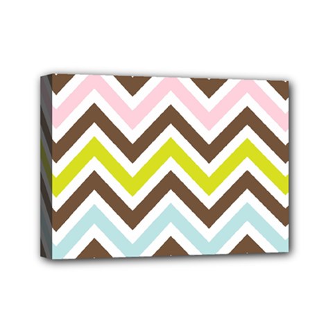 Chevrons Stripes Colors Background Mini Canvas 7  X 5 