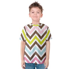 Chevrons Stripes Colors Background Kids  Cotton Tee