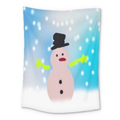 Christmas Snowman Medium Tapestry by Nexatart