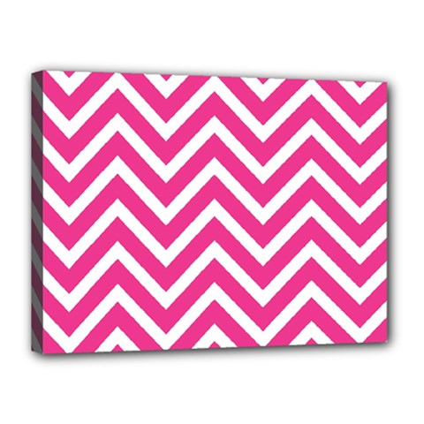 Chevrons Stripes Pink Background Canvas 16  X 12  by Nexatart