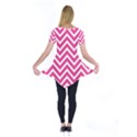 Chevrons Stripes Pink Background Short Sleeve Tunic  View2