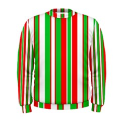 Christmas Holiday Stripes Red Green,white Men s Sweatshirt by Nexatart