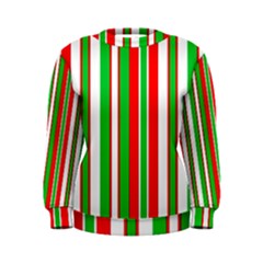 Christmas Holiday Stripes Red Green,white Women s Sweatshirt by Nexatart