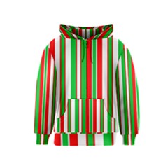 Christmas Holiday Stripes Red Green,white Kids  Zipper Hoodie by Nexatart