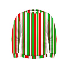 Christmas Holiday Stripes Red Green,white Kids  Sweatshirt by Nexatart