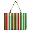 Christmas Holiday Stripes Red green,white Medium Tote Bag View1