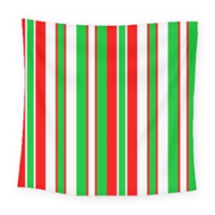 Christmas Holiday Stripes Red Green,white Square Tapestry (large) by Nexatart