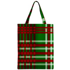 Christmas Colors Red Green White Zipper Classic Tote Bag by Nexatart