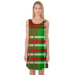 Christmas Colors Red Green White Sleeveless Satin Nightdress by Nexatart